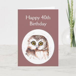 40th Birthday Who Loves You, Cute Owl Humour Card