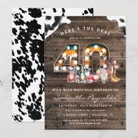 40th Birthday | Wild West Cowboy Invitation
