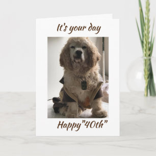 **40th BIRTHDAY WISHES FROM COCKER SPANIEL**  Card