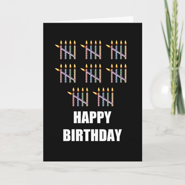 40th Birthday with Candles Card (Front)