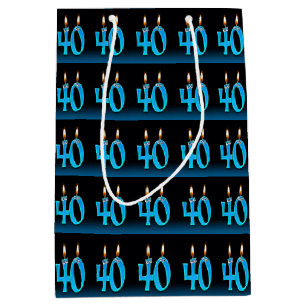 40th birthday with eyeball candles medium gift bag