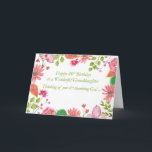 40th Birthday Wonderful Granddaughter Watercolor Card<br><div class="desc">Mixed flowers form a frame around the 40th birthday message for your granddaughter. Perfect card to let her know you thank God for her.</div>