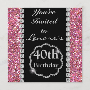 40th BLING Birthday Party Invitation