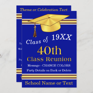 40th Class Reunion Invitations, CHANGE COLORS Invitation