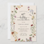 40th Floral Birthday Invitation<br><div class="desc">This stylish & elegant 40th birthday invitation features gorgeous hand-painted watercolor wildflowers arranged as a lovely wreath perfect with an elegant hand-lettered script. Find matching items in the Boho Wildflower Wedding Collection.</div>