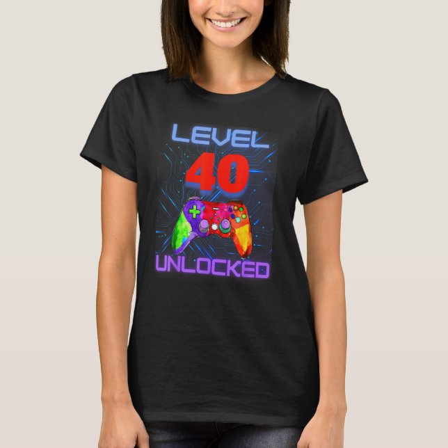 40th Forty Bday Gamer Game Controller Son Teens Bo T-Shirt (Front)