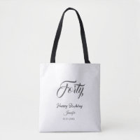 40th forty letterbirthday add name date year gray