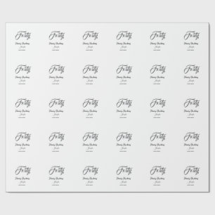 40th forty letterbirthday add name date year gray wrapping paper