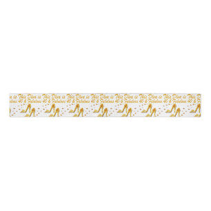 40TH GOLD SHOES GROSGRAIN RIBBON