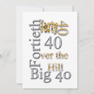 40th Gold silver fun party Invitation