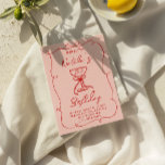 40th Hand Drawn Bow Champagne Glass Birthday Invitation<br><div class="desc">If you looking for a elegant and easily edited unique 40th forty birthday invitation, this one is perfect for you. As you see, it features red hand written script with whimsical name and birthday wording on retro pink background. With colourful red hand drawn a bow martini glass inside it the...</div>