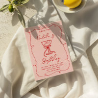 40th Hand Drawn Bow Champagne Glass Birthday