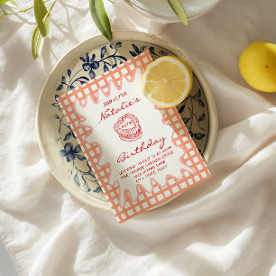 40th Hand Drawn Quirky Wavy 70s Frame Birthday Invitation