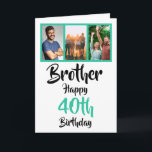 40th happy birthday brother photo collage Card<br><div class="desc">🌶️ Put a smile on a face with this awesome 40th birthday brother photo collage card. - Simply click to personalise this design 🔥 My promises - This design is unique and is designed with you in mind 🙏 Thank you for supporting my small business - If you would like...</div>