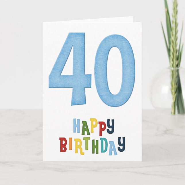 40th Happy Birthday Card Design 2 (Front)