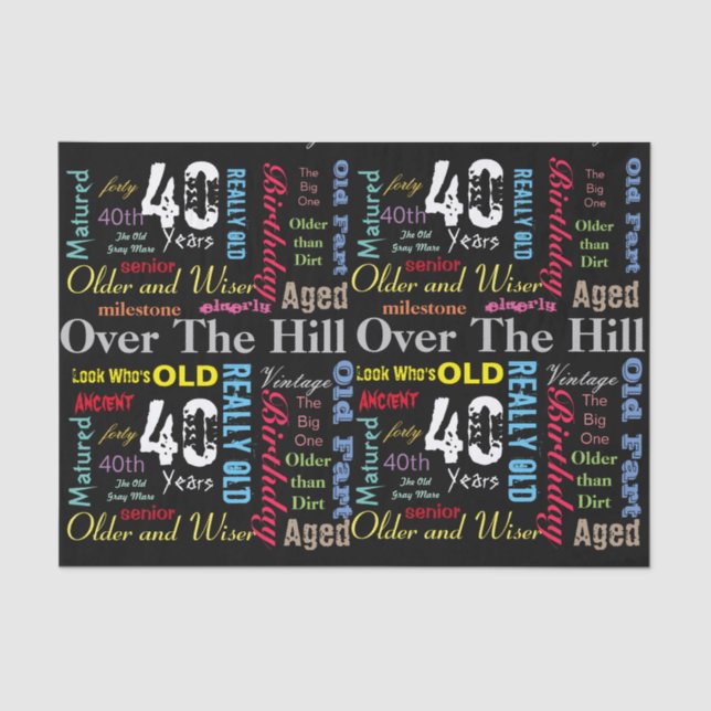 40th Happy Birthday in a Graffiti Style Tissue Paper (Front)