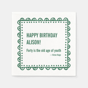 40th Happy Birthday Literary Quote Victor Hugo Napkin