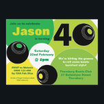 40th Lawn Bowls Barefoot Bowling Birthday Invitation<br><div class="desc">Have your next big birthday bash at a Lawn Bowls Club? Then look no further than this fun, vibrant invitation with green hues to celebrate the outdoor lawn bowls occasion with plenty or text room to let guest know that it will be a barefoot event, or change the wording to...</div>