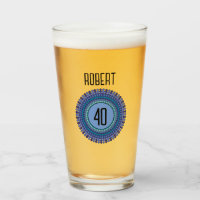 40th Mandala Men's Birthday Party Name Age Gift