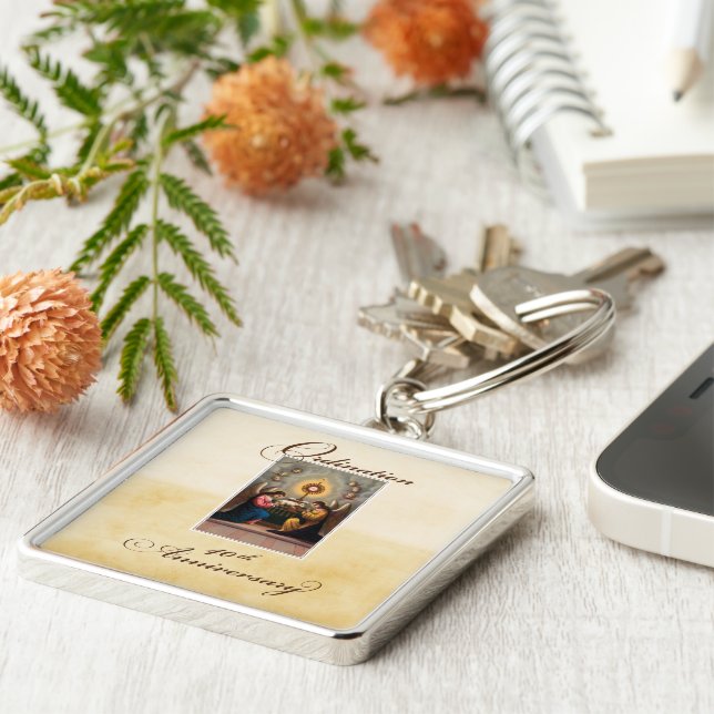 40th Ordination Anniversary Angels at Altar Key Ring (Side)