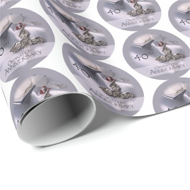 40th Ordination Anniversary Congratulations, Hosts Wrapping Paper (Roll Corner)