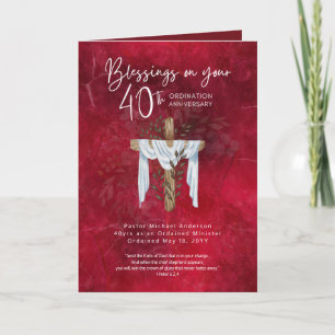 40th ORDINATION ANNIVERSARY Priest Pastor Minister Card