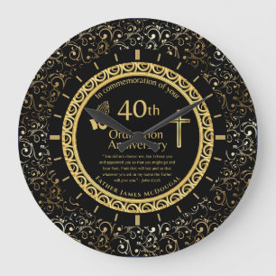 40TH Ordination Anniversary Priest PERSONALIZED  Large Clock