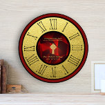40th Ordination Anniversary Ruby Gold Personalised Large Clock<br><div class="desc">40th Ruby Red Gold Black Commemorative Keepsake Clock with personalised text fields. Ordination Anniversary gift for an Ordained Pastor,  Priest Minister Deacon etc. Add name,  date and other text as desired. Add a personal message,  greeting,  Bible verse,  scripture,  proverb.</div>