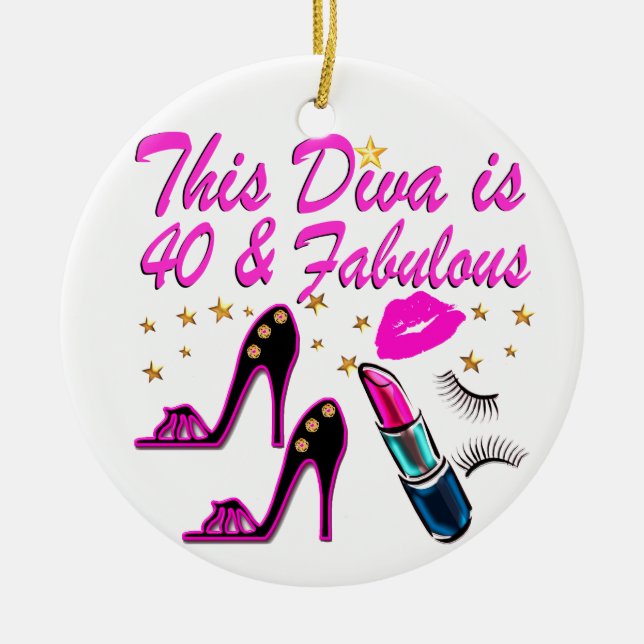 40TH PARTY DIVA CERAMIC ORNAMENT (Front)