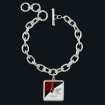 40th Ruby Anniversary Keepsake Design Charm Bracelet<br><div class="desc">40th, 52nd or 80th Ruby Anniversary Design Charm Keepsake. ⭐This Product is 100% Customisable. Graphics and / or text can be added, deleted, moved, resized, changed around, rotated, etc... 99% of my designs in my store are done in layers. This makes it easy for you to resize and move the...</div>