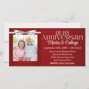 40th Ruby Anniversary Party Invitation Photo