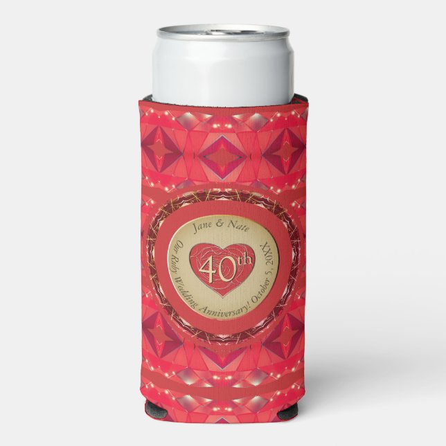 40th Ruby Anniversary  Seltzer Can Cooler (Seltzer Front)
