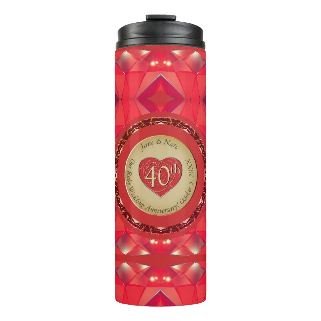 40th Ruby Anniversary  Thermal Tumbler (Front)