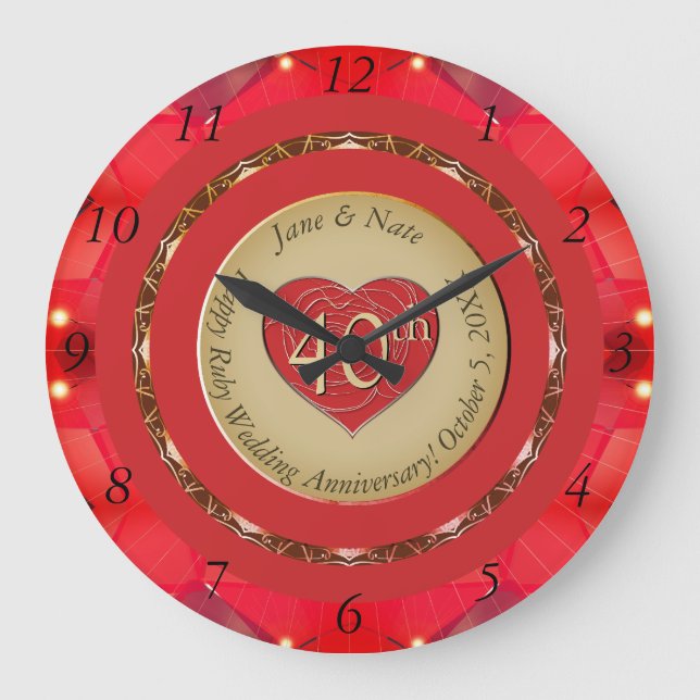 40th Ruby Anniversary Wall Clock (Front)