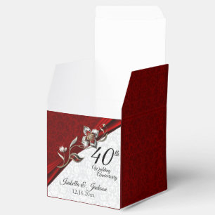 40th Ruby Floral Wedding Anniversary Favour Box