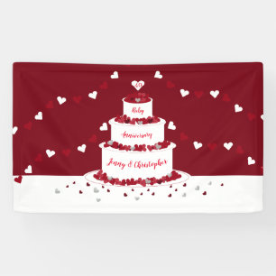40th ruby wedding anniversary cake and bunting banner