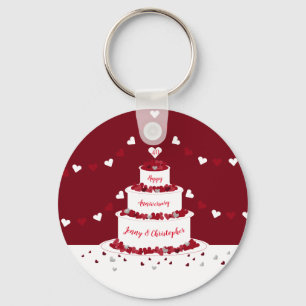 40th ruby wedding anniversary cake design key ring