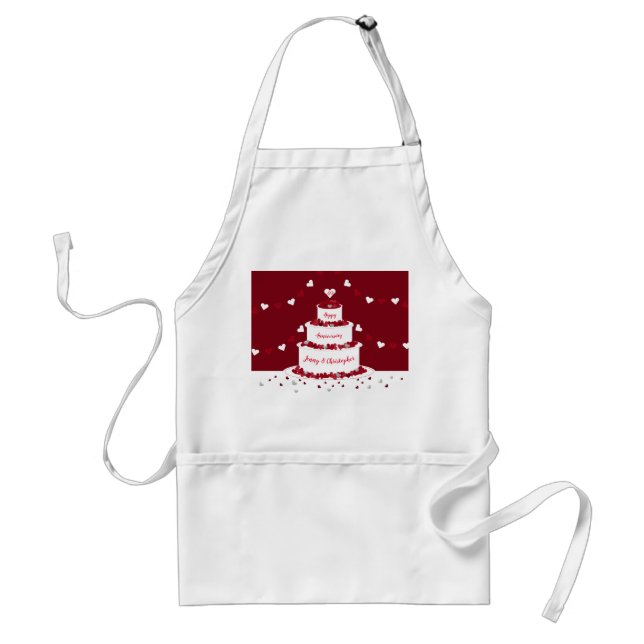 40th ruby wedding anniversary cake design standard apron (Front)
