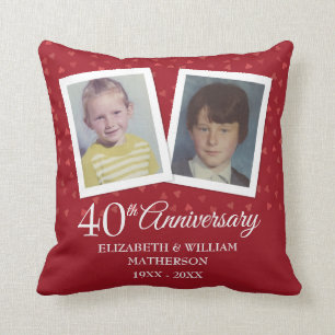 40th Ruby Wedding Anniversary Child Photos Cushion
