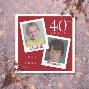 40th Ruby Wedding Anniversary Child Photos Napkin