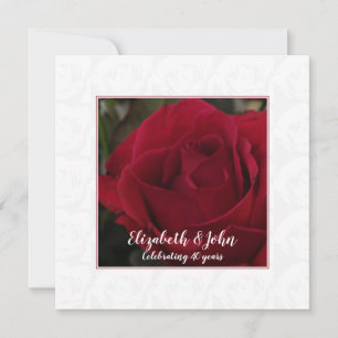 40th ruby wedding anniversary classic red rose  thank you card