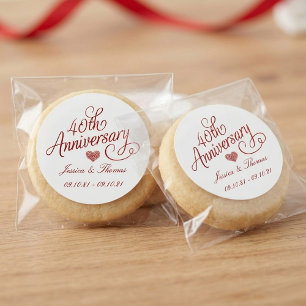 40th Ruby Wedding Anniversary Classic Round Sticker