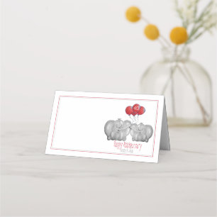 40th ruby wedding anniversary elephant customised place card