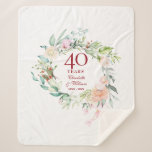 40th Ruby Wedding Anniversary Floral Garland Sherpa Blanket<br><div class="desc">Featuring a delicate watercolor floral garland,  this chic botanical 40th wedding anniversary keepsake sherpa blanket can be personalised with your special anniversary information in elegant ruby red typography. Designed by Thisisnotme©</div>