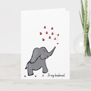 40th ruby wedding anniversary husban elephant card