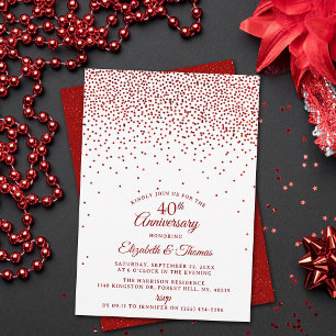 40th Ruby Wedding Anniversary Invitation