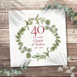 40th Ruby Wedding Anniversary Modern Greenery Napkin<br><div class="desc">Featuring an elegant woodland greenery garland,  this chic botanical 40th wedding anniversary napkin can be personalised with your special ruby anniversary information in elegant ruby red text. Designed by Thisisnotme©</div>