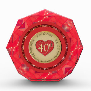 40th Ruby Wedding Anniversary Photo Block