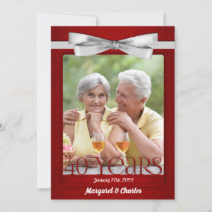 40th Ruby Wedding Anniversary Photo Invitation