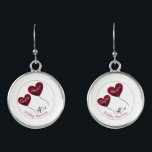 40th Ruby wedding anniversary red heart balloon Earrings<br><div class="desc">Personalized 40th ruby wedding anniversary earrings with a rose red heart balloon design. A perfect gift for a husband to give his wife after forty years of marriage or for a child to give to their mom. The names and anniversary shown can be customized. Matching cufflinks and cards are also...</div>